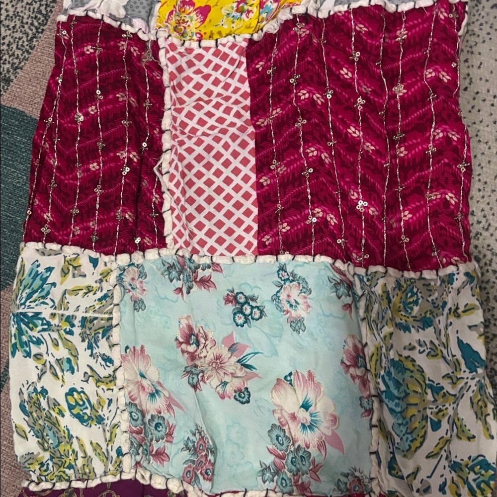 Patchwork Wide leg Pants One Size - Picture 3 of 6